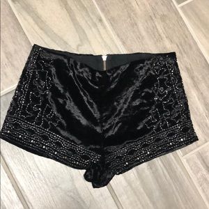 Velvet and Sequin Shorts